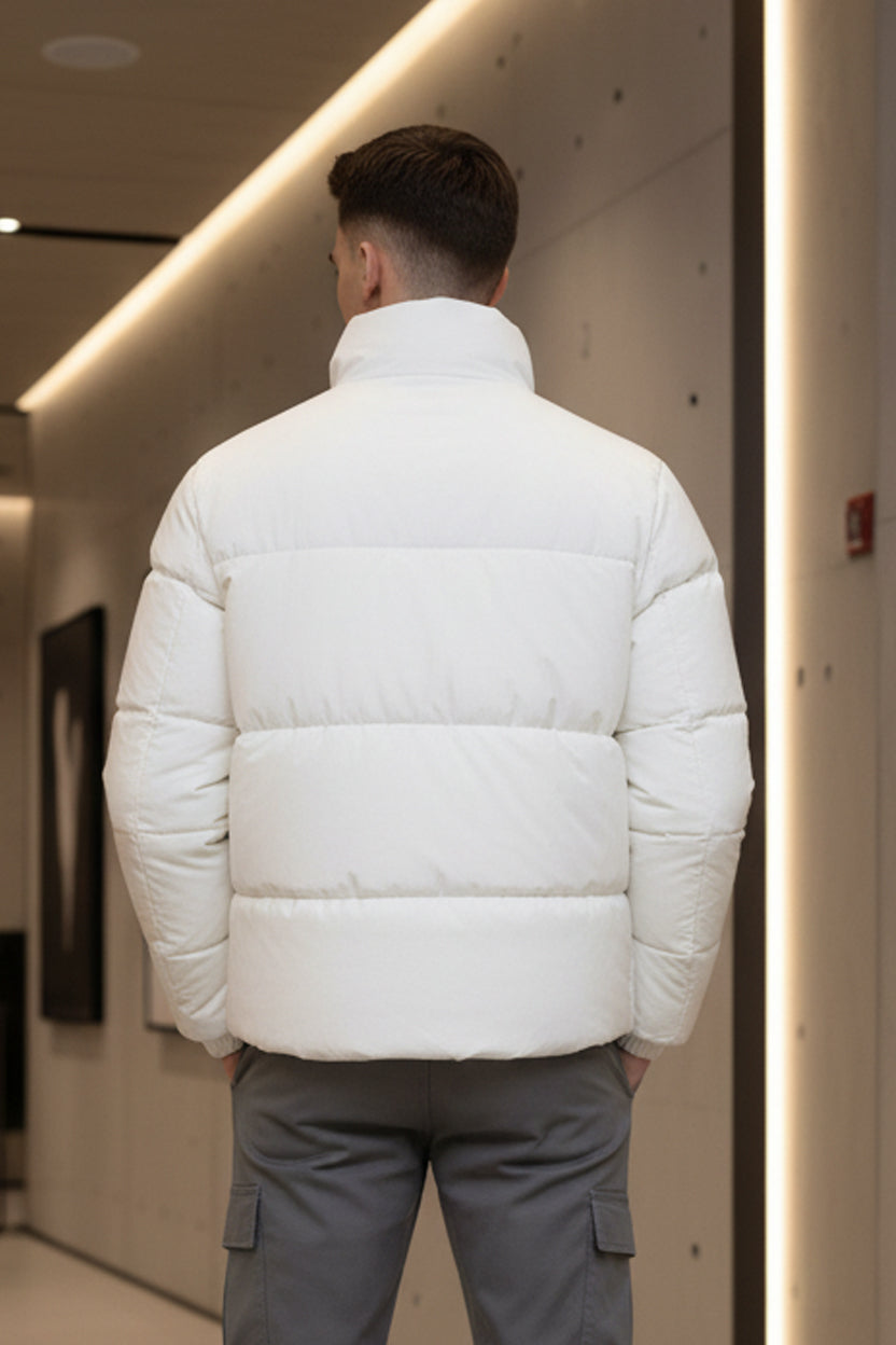 Mens - Puffer Jacket (Full Sleeves) - White