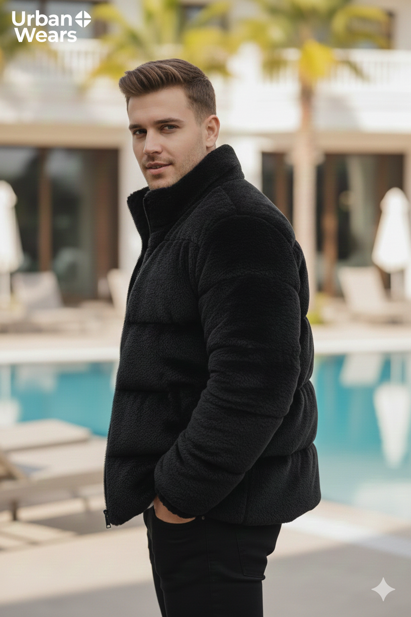 Men’s Sherpa Puffer - Black