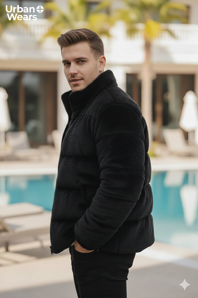 Men’s Sherpa Puffer - Black