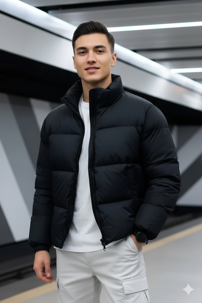 Mens - Puffer Jacket (Full Sleeves) - Black