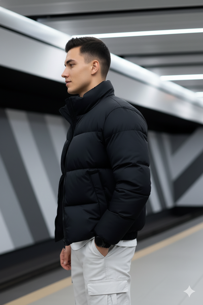 Mens - Puffer Jacket (Full Sleeves) - Black